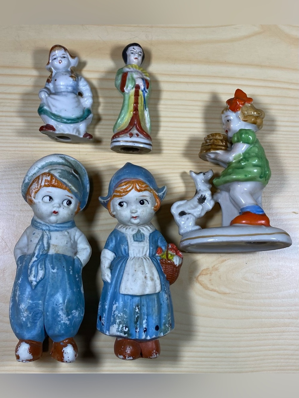 Made in Japan Bundle 5 Piece Dutch Boy Girl Vintage Figurines Standing Mix